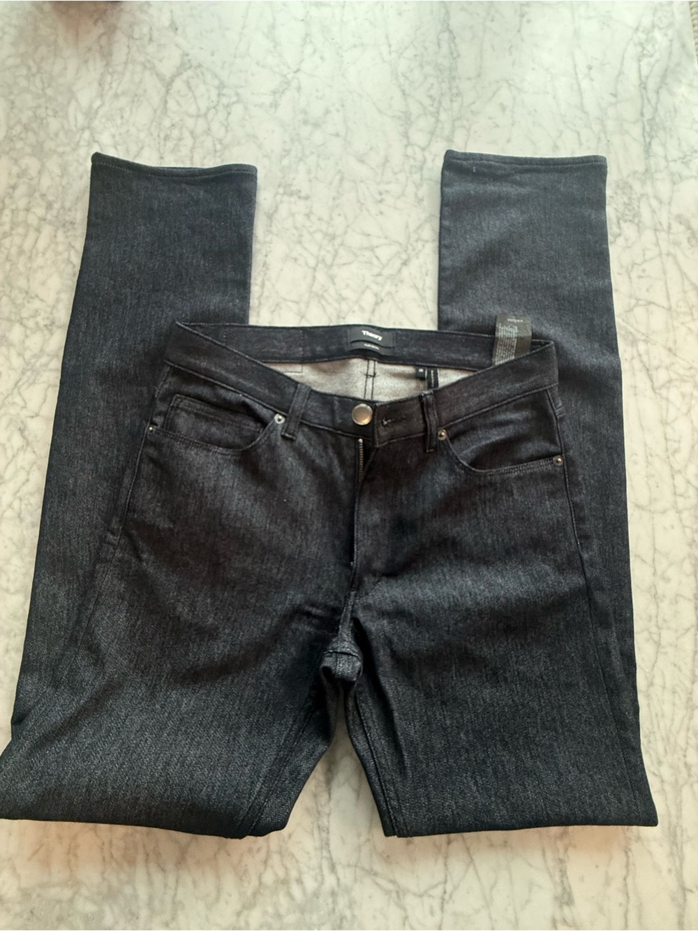 Theory Skinny Jeans in Dark Indigo-Black